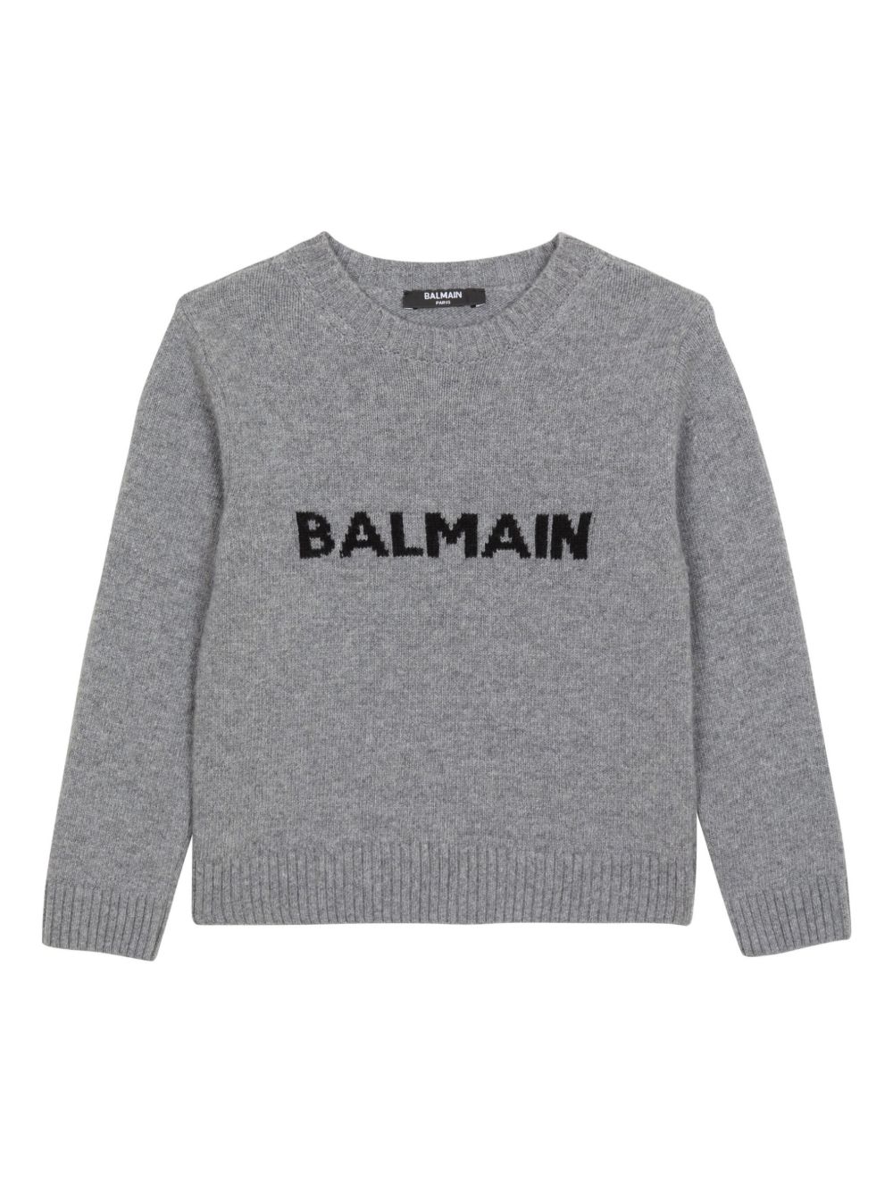 Balmain Kids logo嵌花毛衣 - 灰色