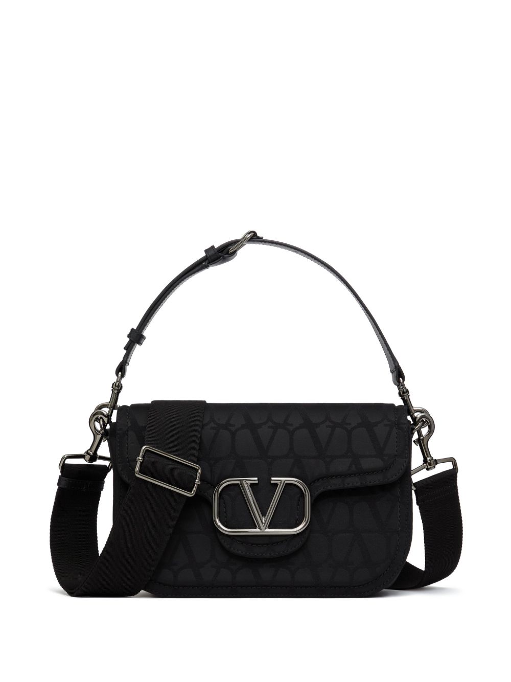 Valentino Garavani VLogo Signature 帆布单肩包 - 黑色