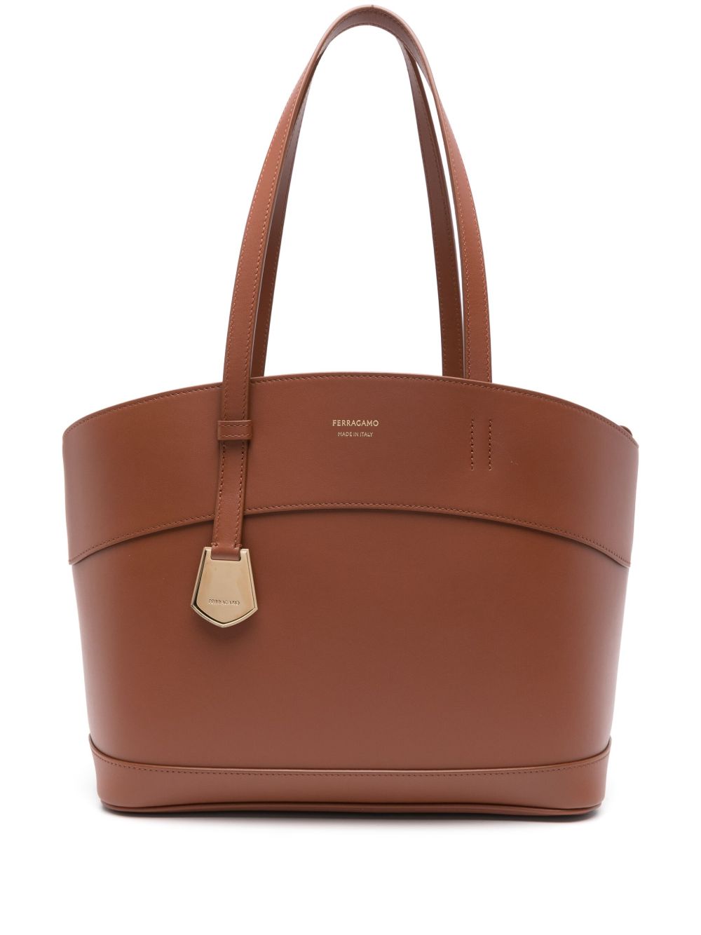 Ferragamo Charming 小号托特包 - 褐色
