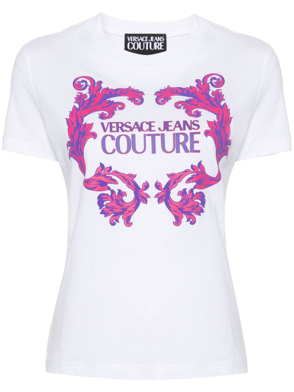 Versace Jeans Couture Barocco logo印花棉T恤 - 白色