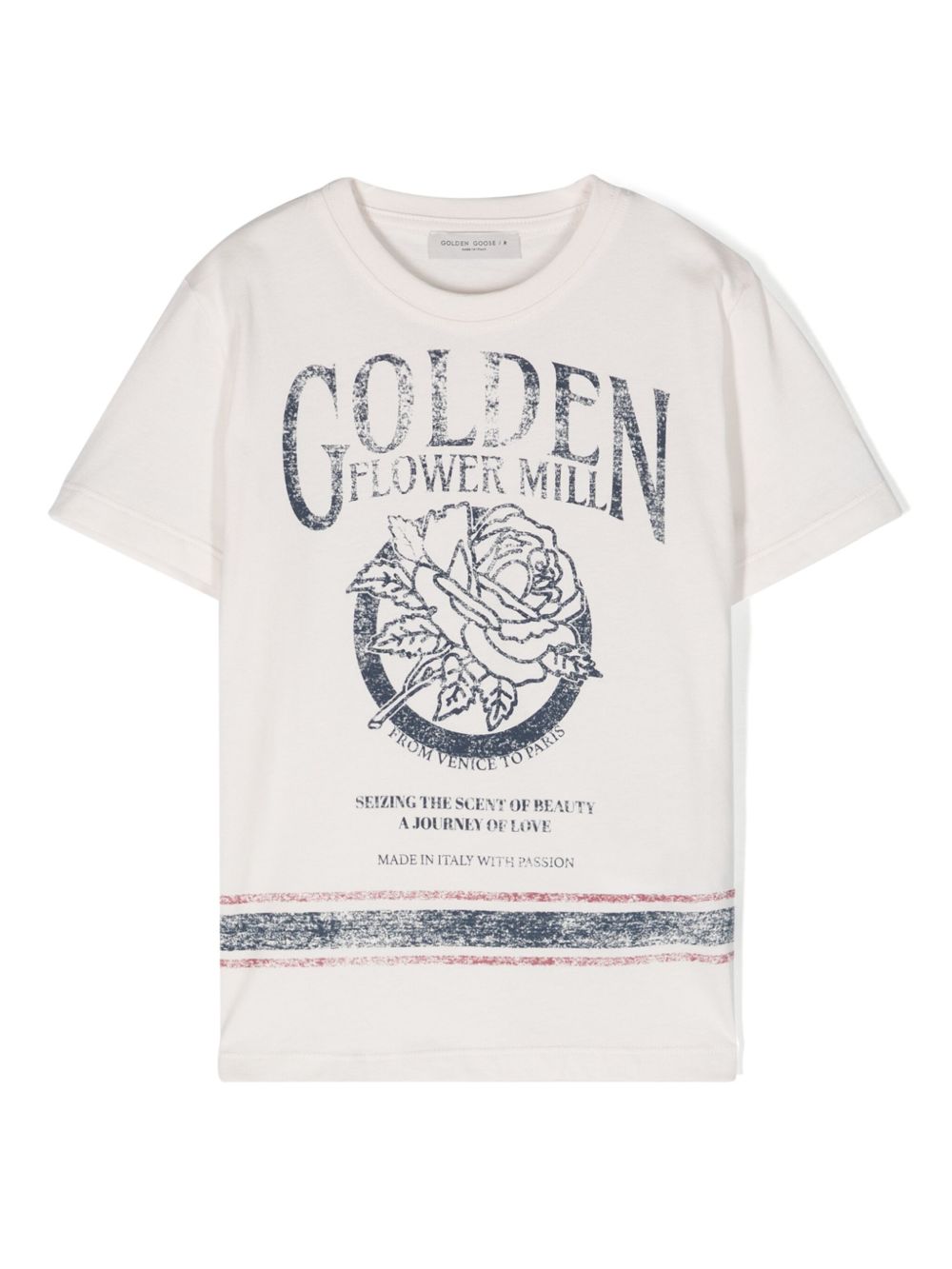 Golden Goose Kids Golden Flower Mill 棉T恤 - 白色