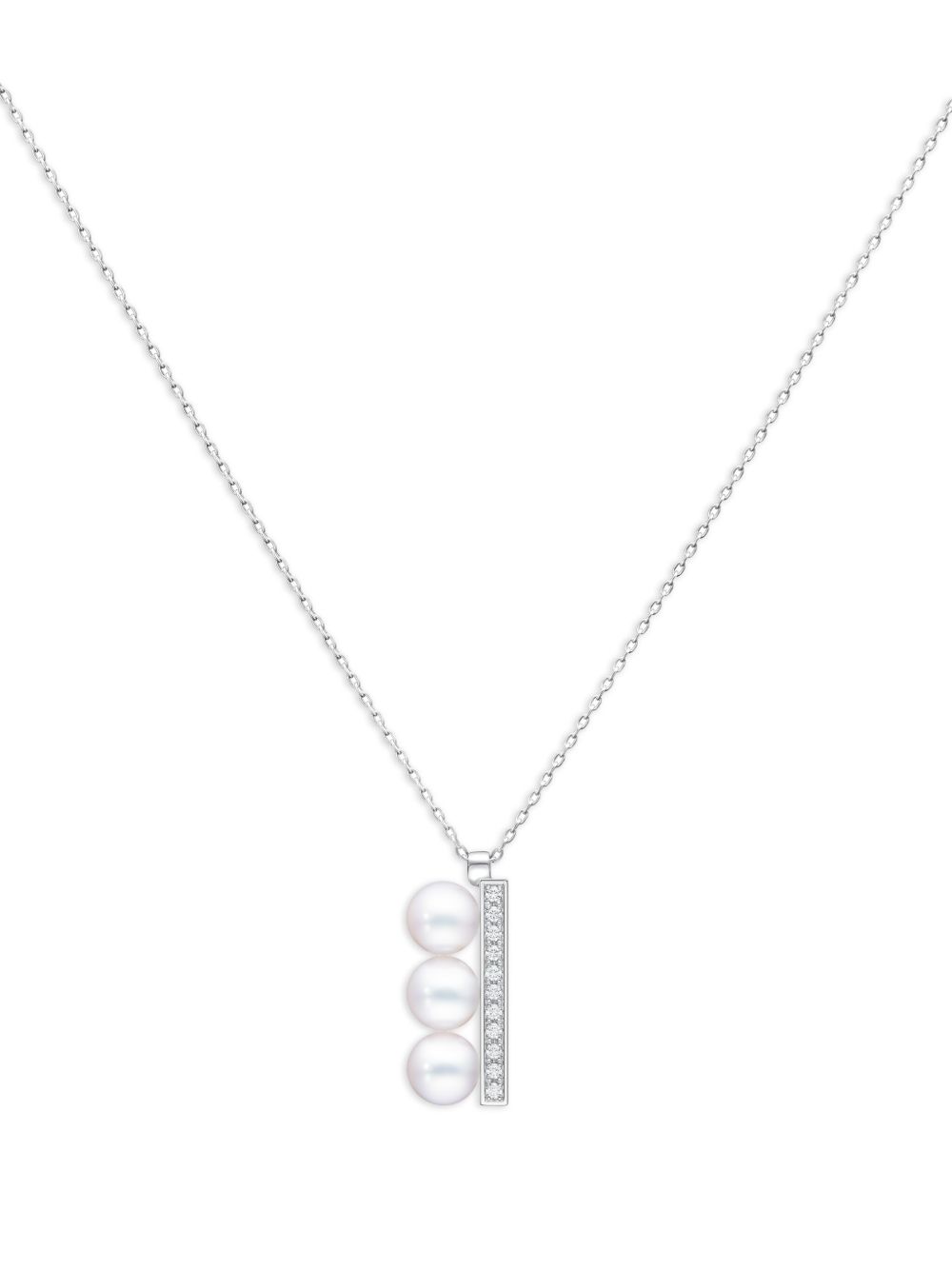 TASAKI 18K白金 Balance Plus Neo 钻石密镶项链 - 银色