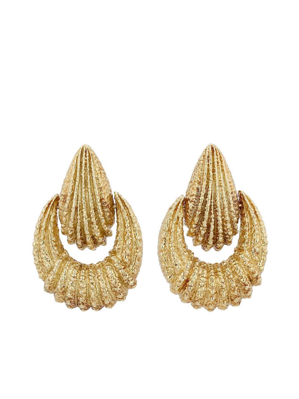 Van Cleef & Arpels 18K黄金耳环（1970年代典藏款） - 金色