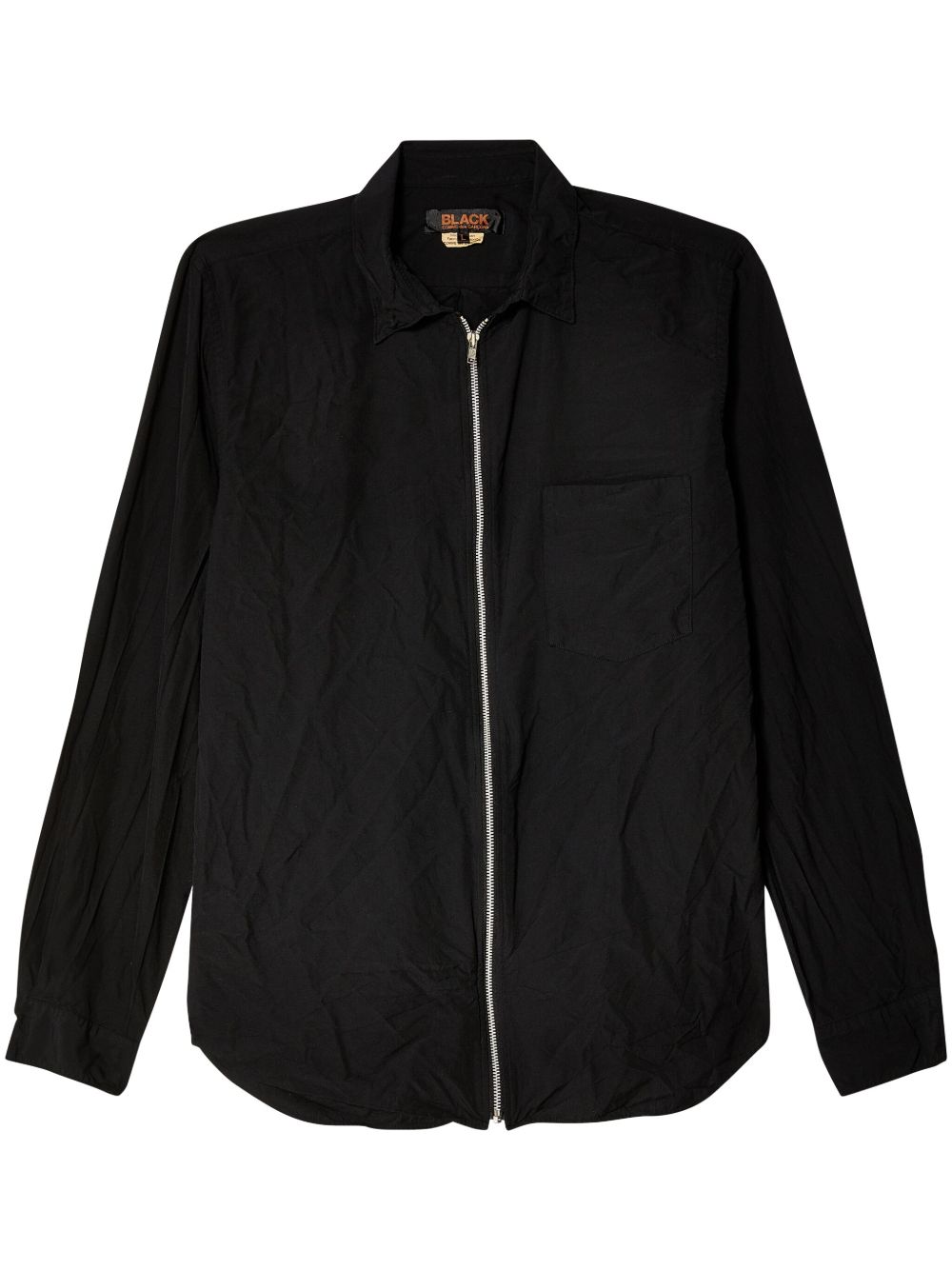 Black Comme Des Garçons 皱褶效果衬衫 - 黑色