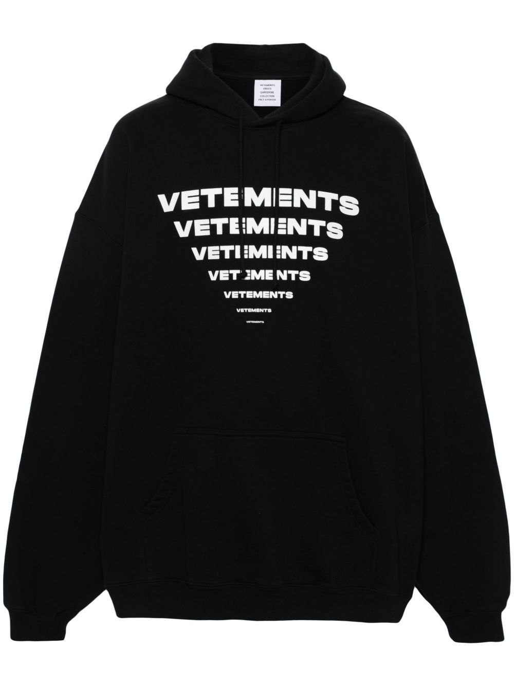 VETEMENTS logo印花连帽衫 - 黑色