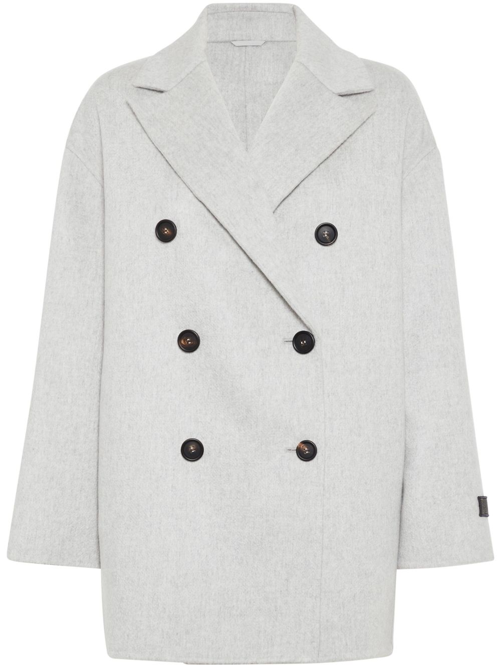Brunello Cucinelli 羊绒双排扣外套 - 灰色