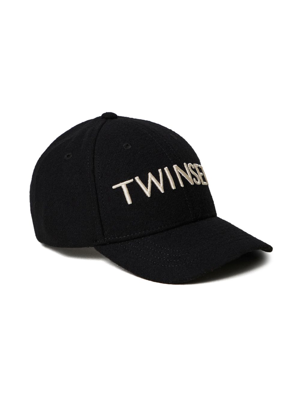 TWINSET Kids logo刺绣棒球帽 - 黑色