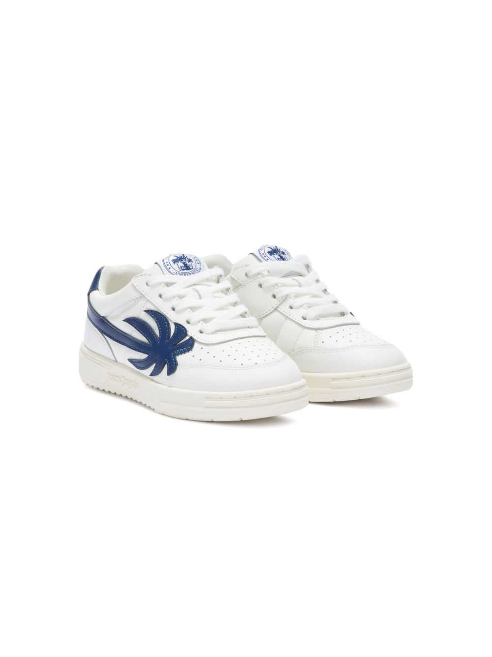 Palm Angels Kids Palm Beach University 皮质运动鞋 - 白色
