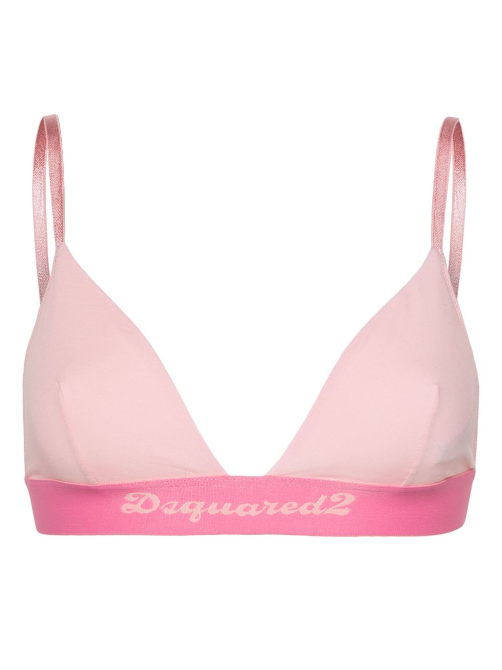 DSQUARED2 logo底围弹性棉文胸 - 粉色