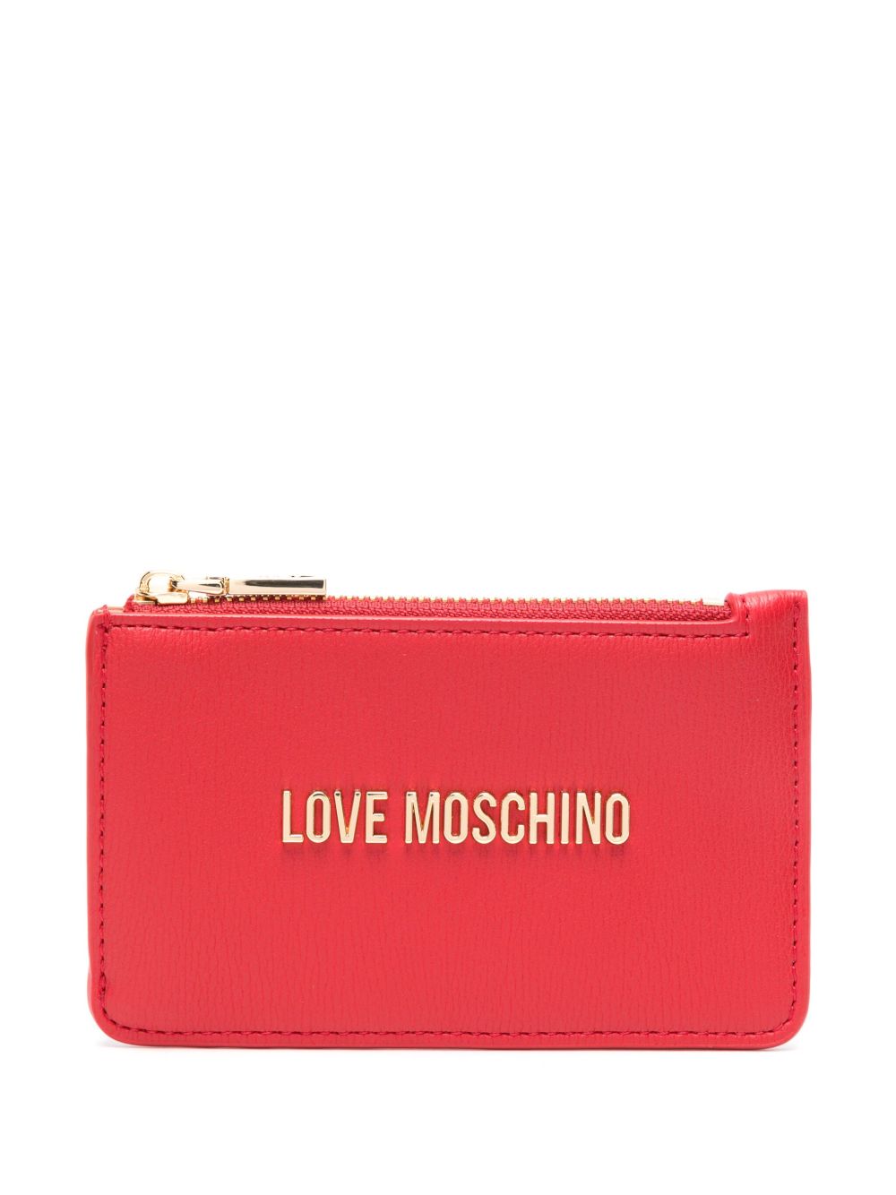 Love Moschino logo标牌拉链钱包 - 红色