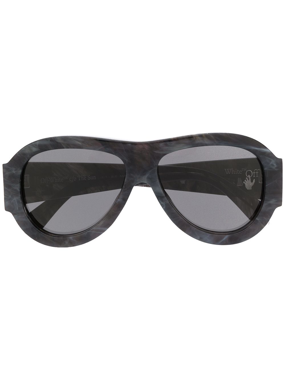 Off-White Eyewear 超大框飞行员太阳眼镜 - 灰色