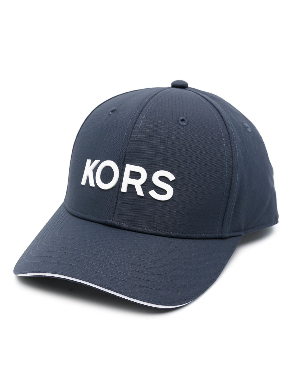 Michael Kors logo贴花防撕裂方格布棒球帽 - 蓝色