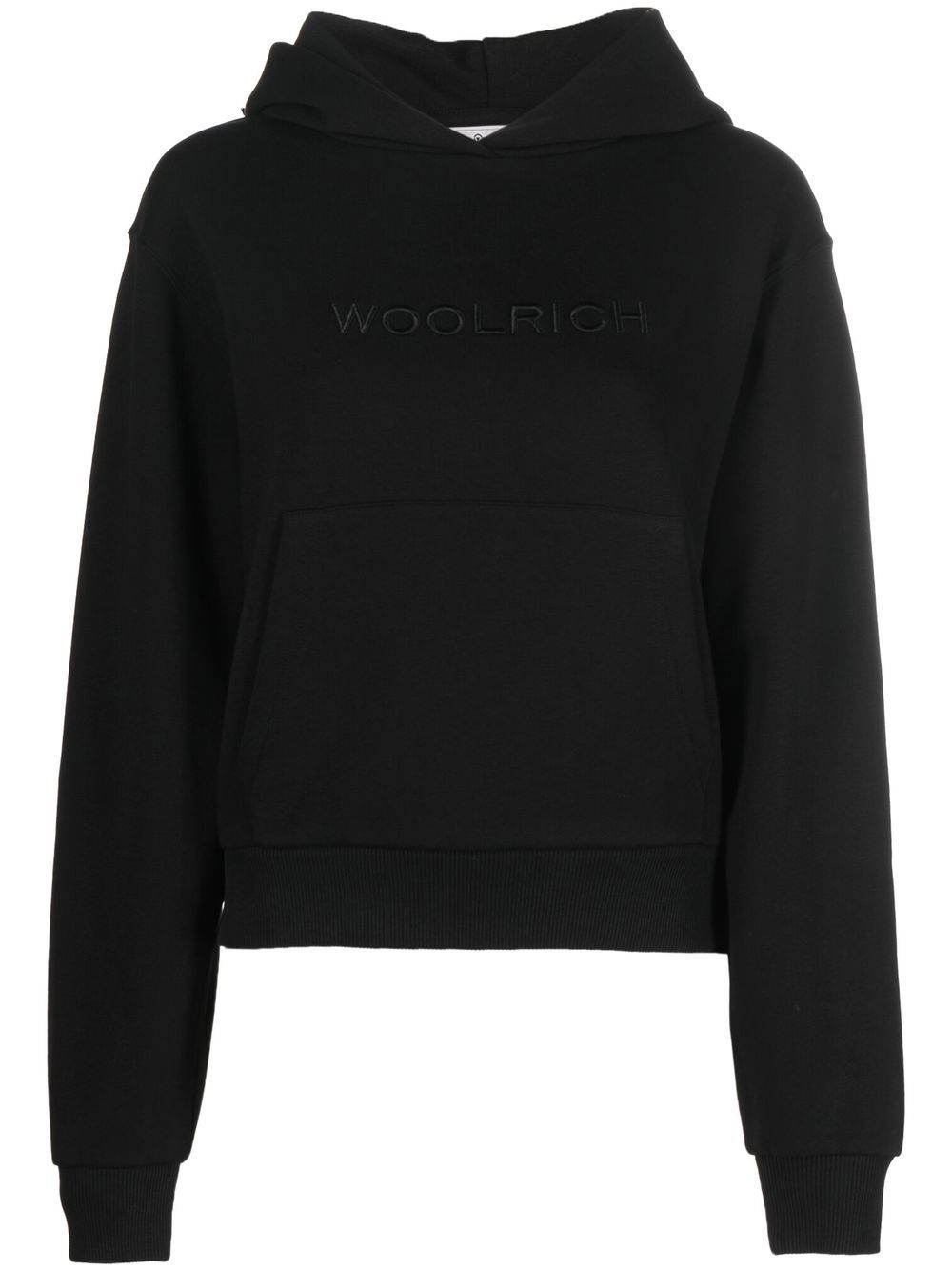 Woolrich logo刺绣连帽衫 - 黑色