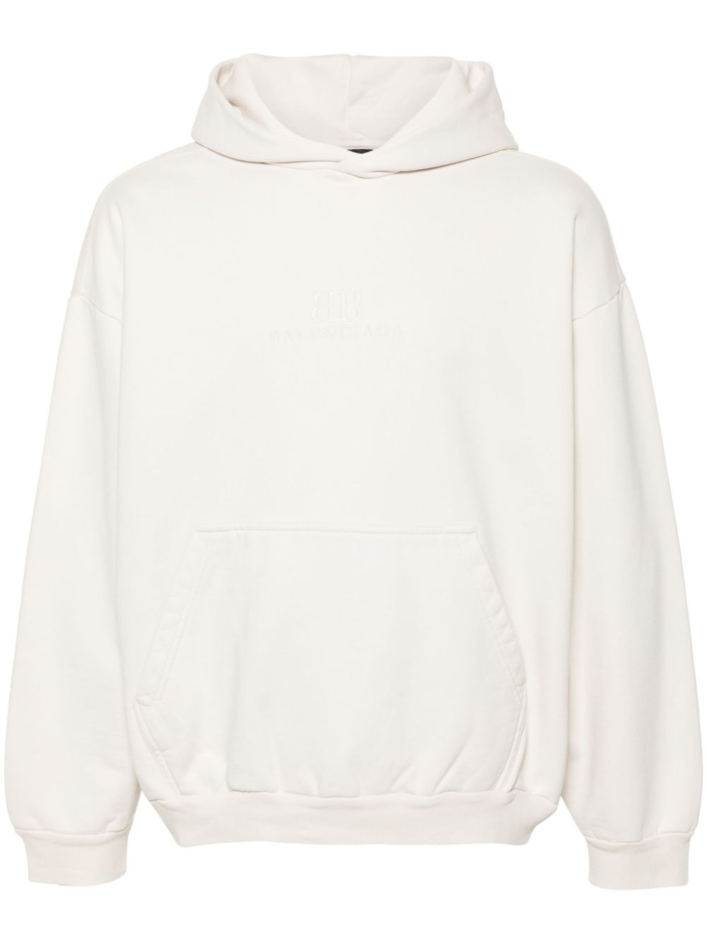 Balenciaga logo刺绣棉连帽衫 - 中性色