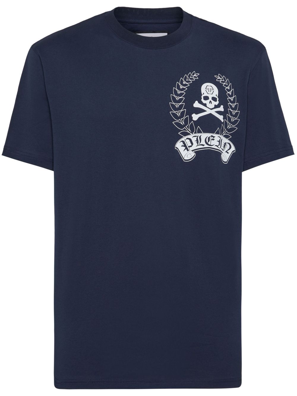 Philipp Plein logo印花棉T恤 - 蓝色