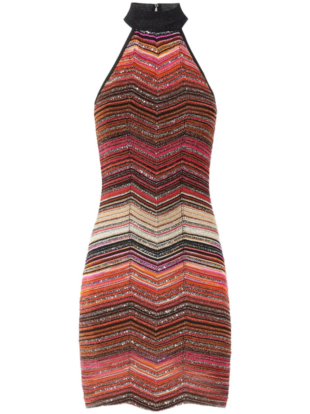 Missoni Z字形图案迷你连衣裙 - 黑色