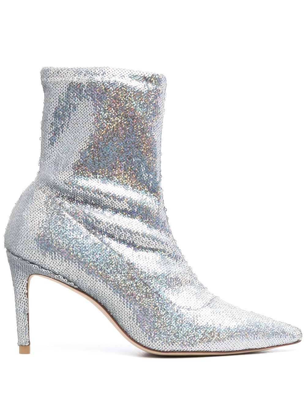 Stuart Weitzman 虹彩光泽效果短靴（160 毫米） - 灰色