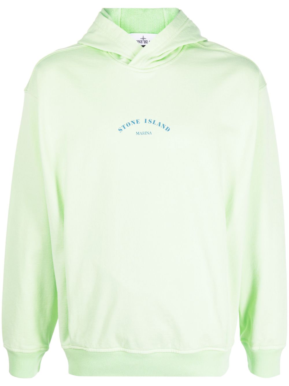 Stone Island logo印花棉连帽衫 - 绿色