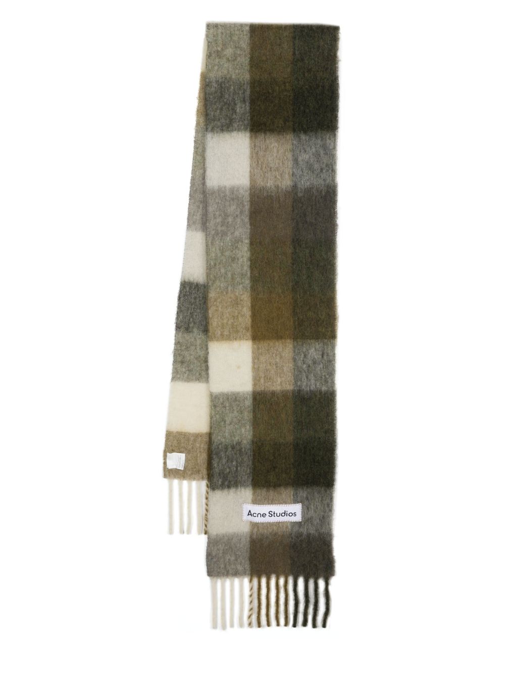 Acne Studios 格纹马海毛混纺围巾 - 绿色