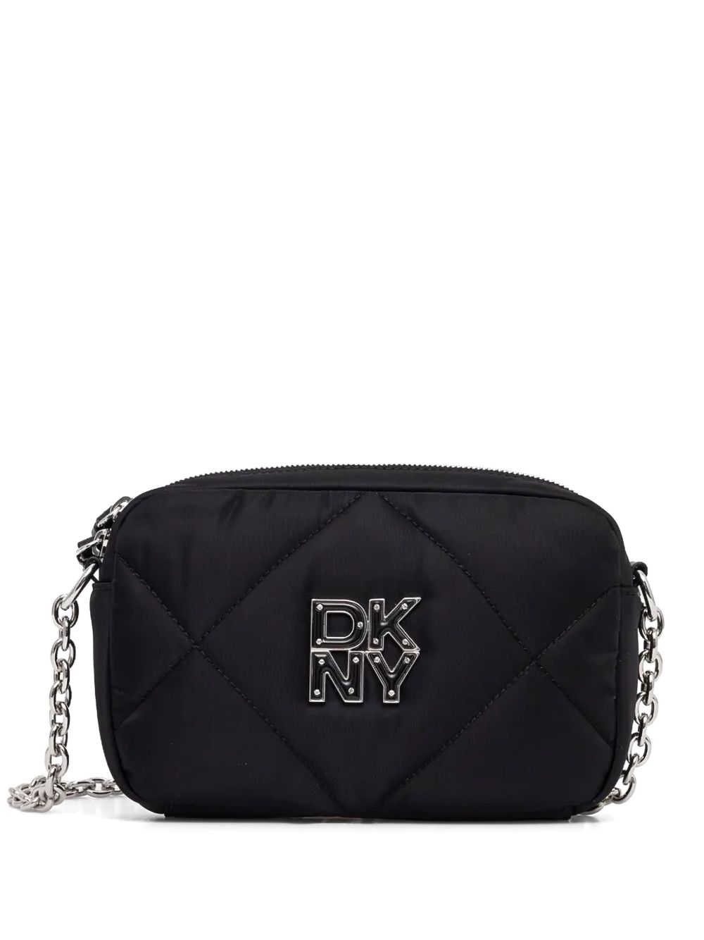 DKNY logo标牌斜挎包 - 黑色