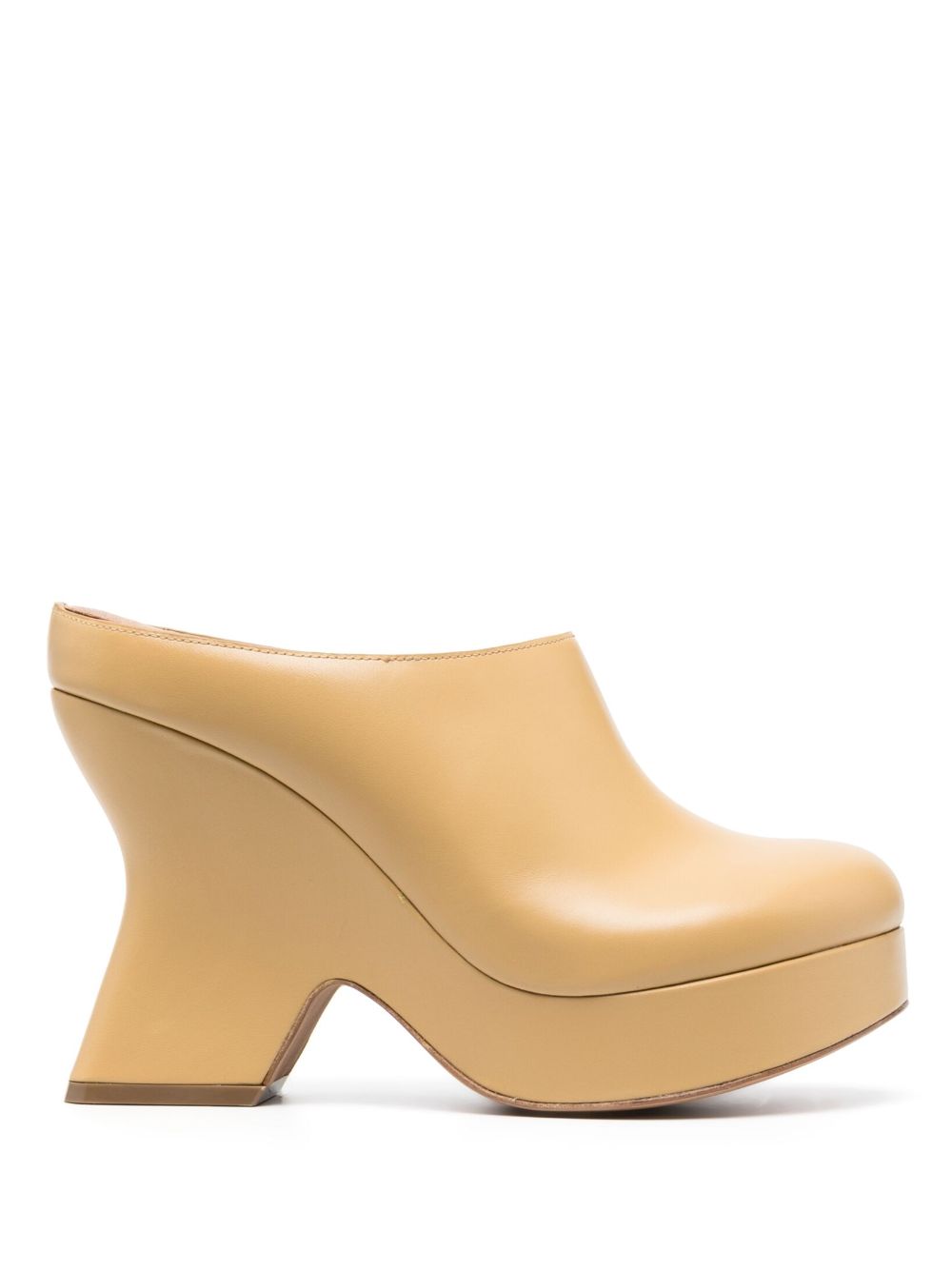 LOEWE Terra 皮质高坡跟穆勒鞋 - 中性色