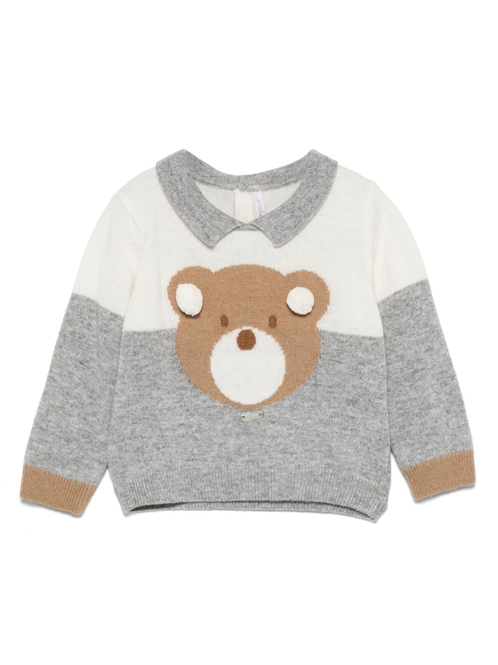Le Bebé Enfant Teddy Bear 图案毛衣 - 白色