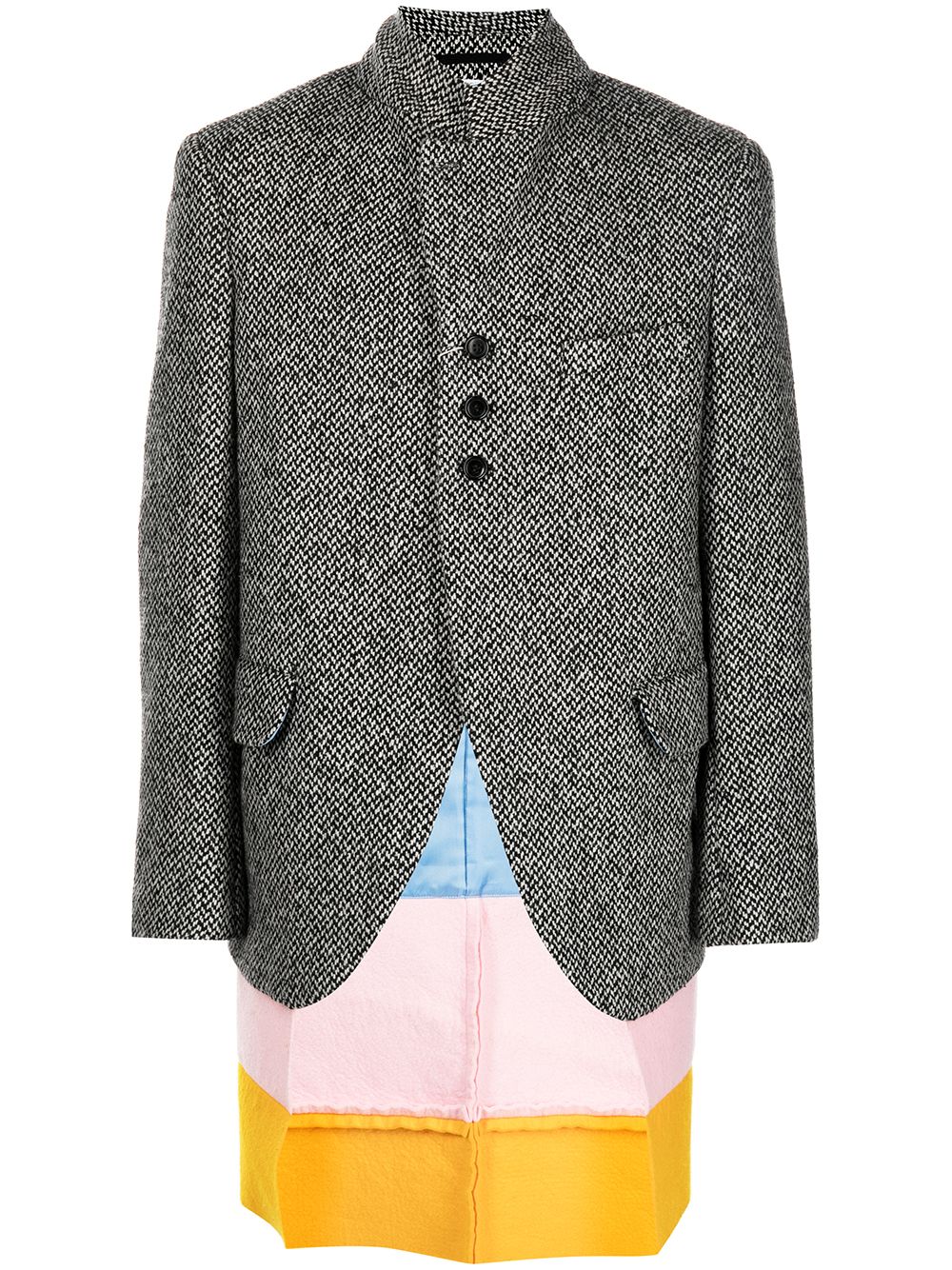 Comme des Garçons Homme Plus 拼色拼接西装夹克 - 灰色
