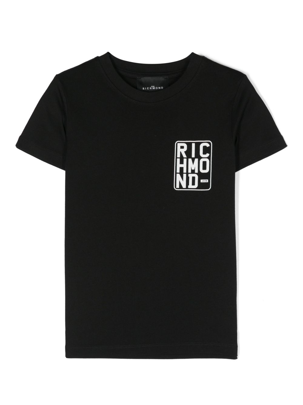 John Richmond Junior logo印花棉T恤 - 黑色