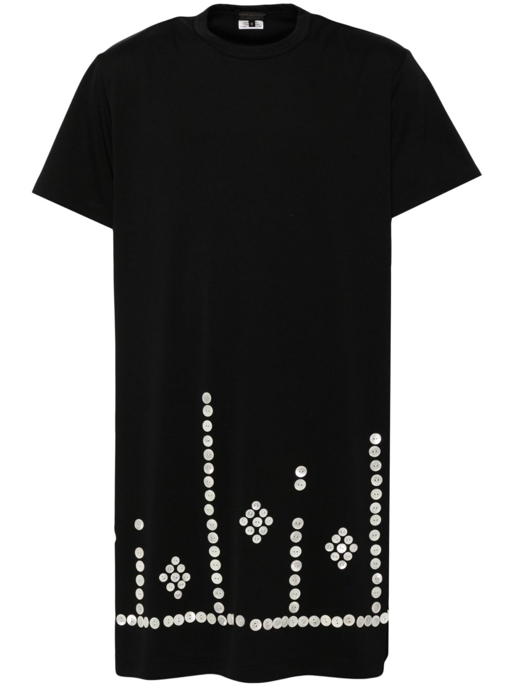 Comme des Garçons Homme Plus 纽扣缀饰T恤 - 黑色