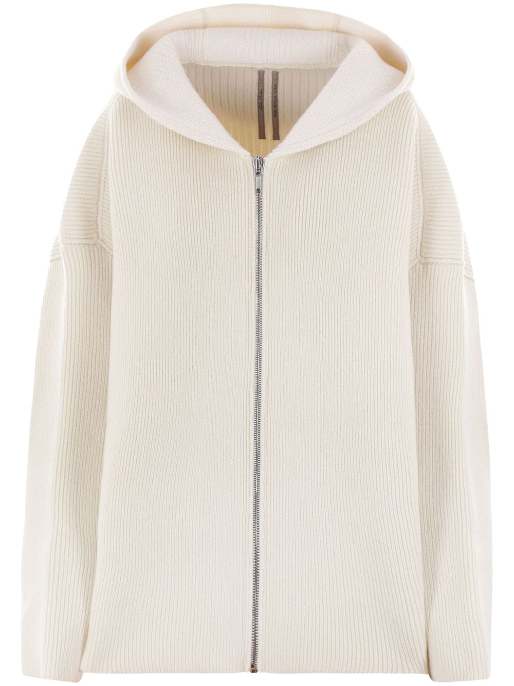 Rick Owens 拉链兜帽开襟式大衣 - 中性色
