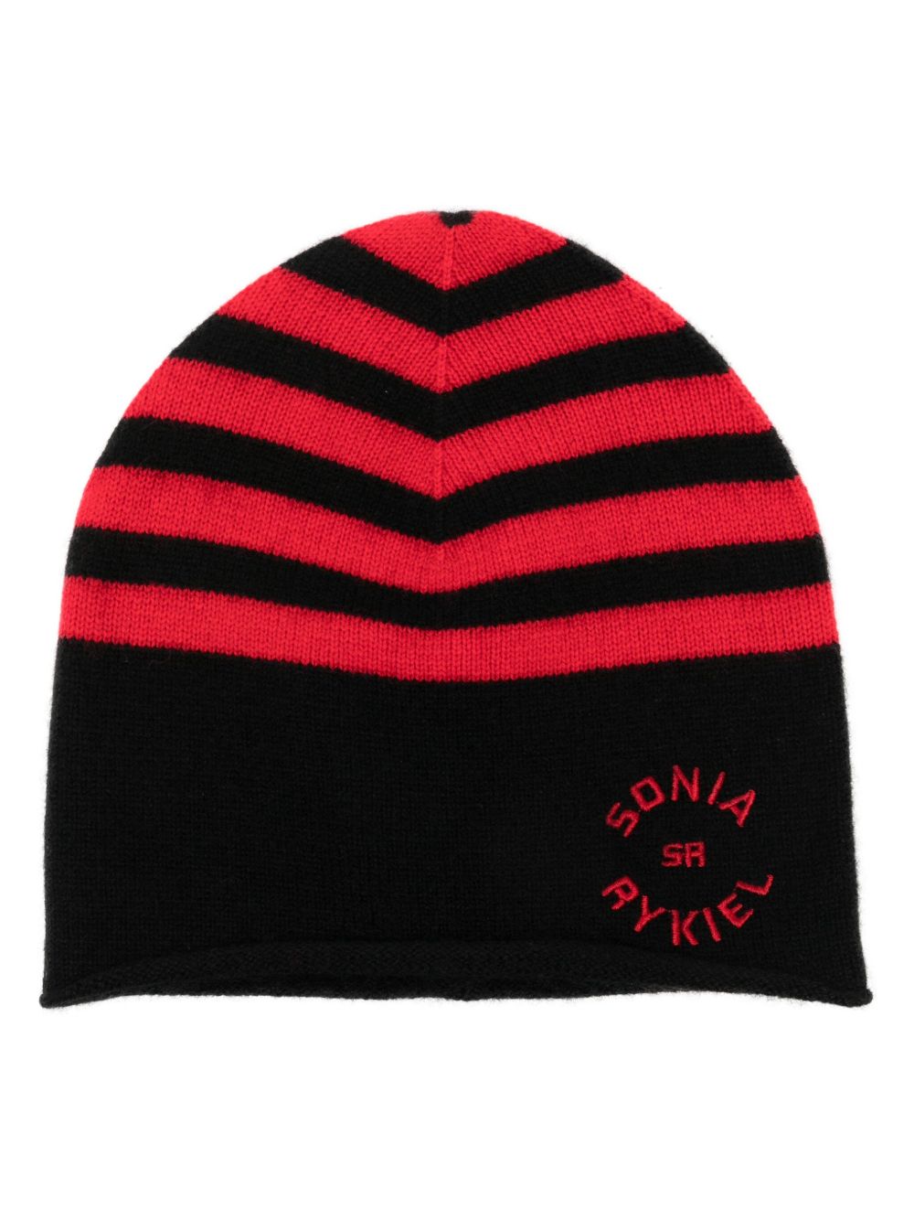Sonia Rykiel 条纹套头帽 - 黑色