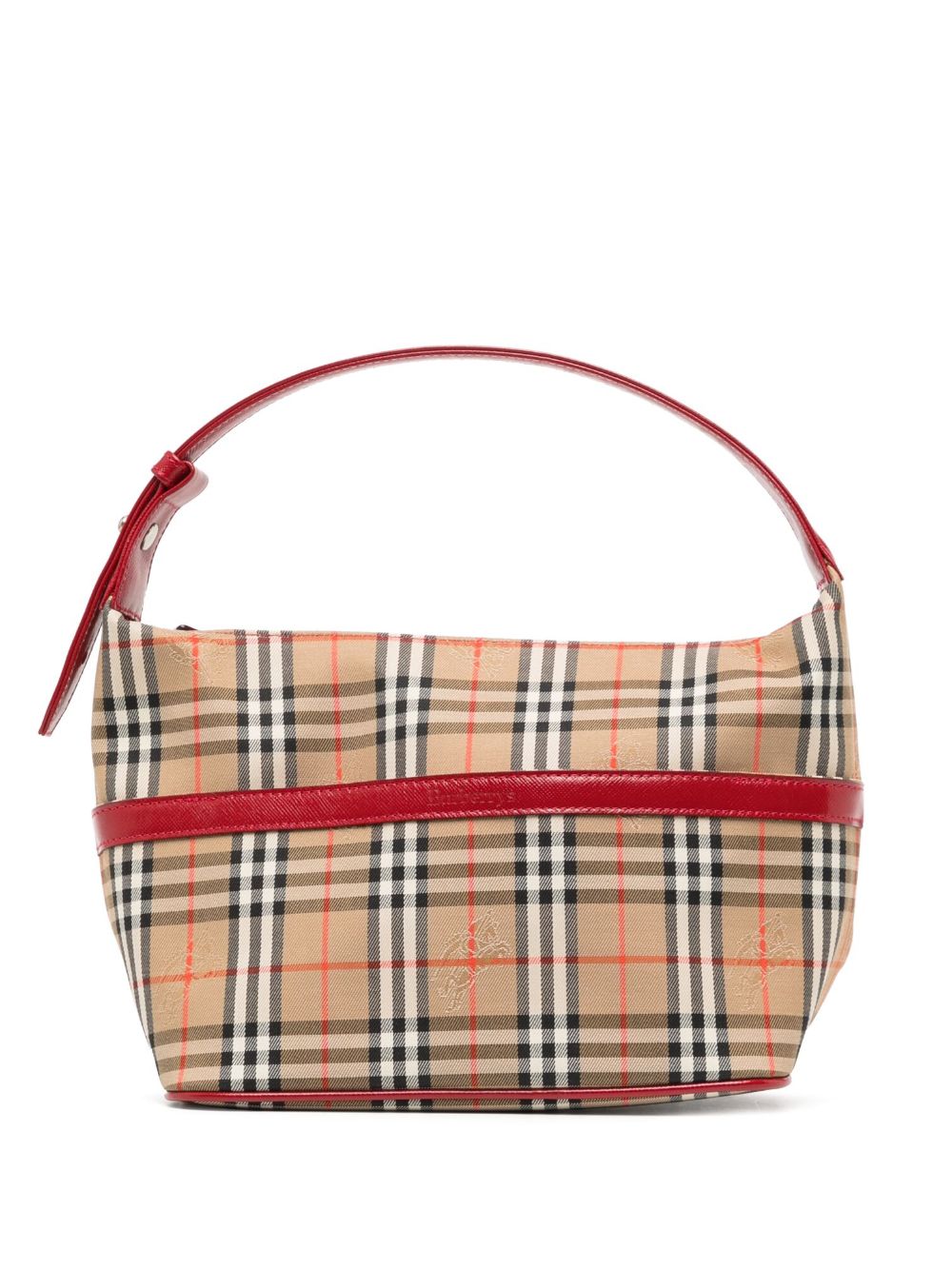 Burberry Pre-Owned 经典格纹手提包（1990-2000年代典藏款） - 褐色