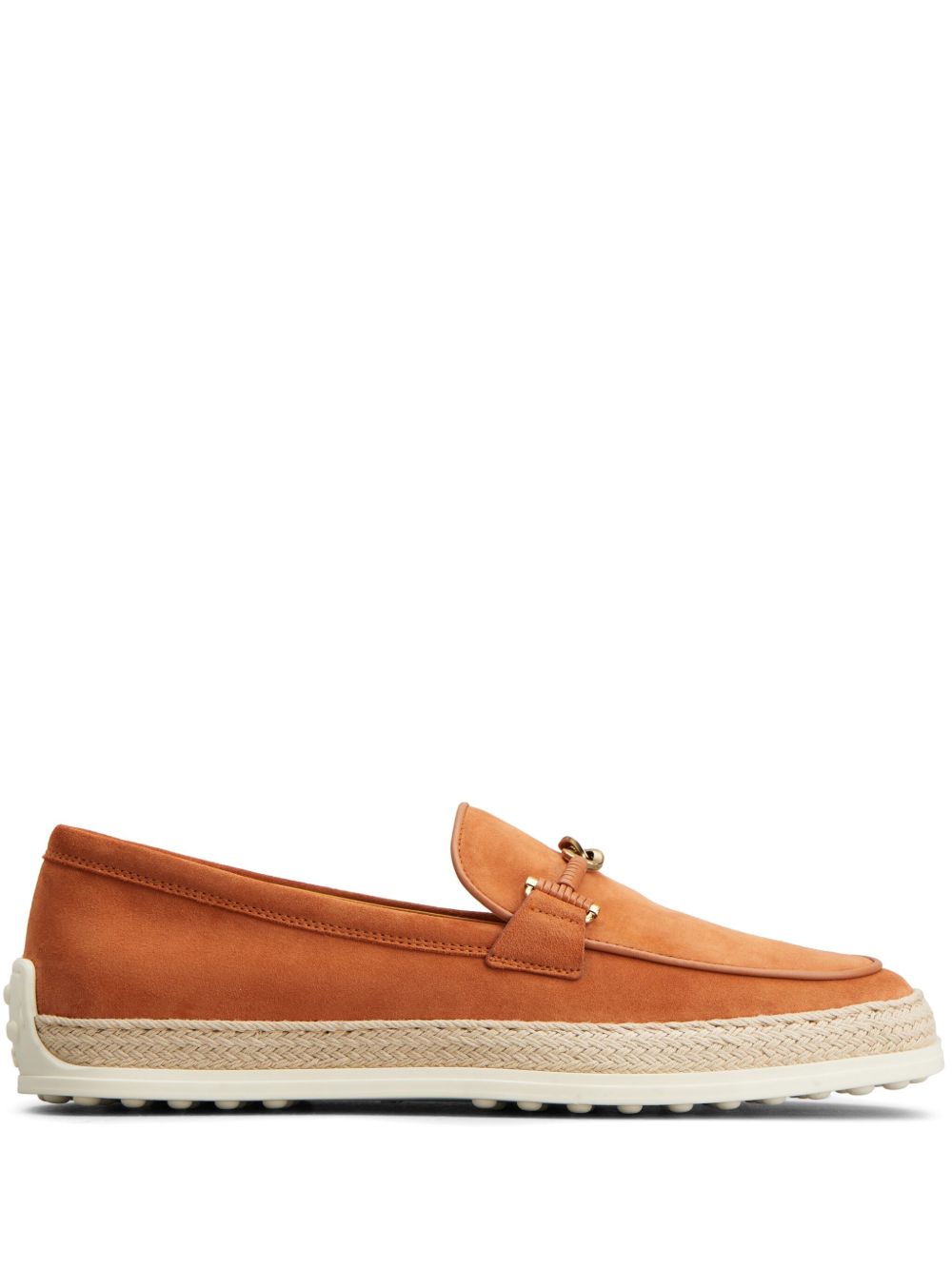Tod's Gomma 皮质草编鞋 - 橘色
