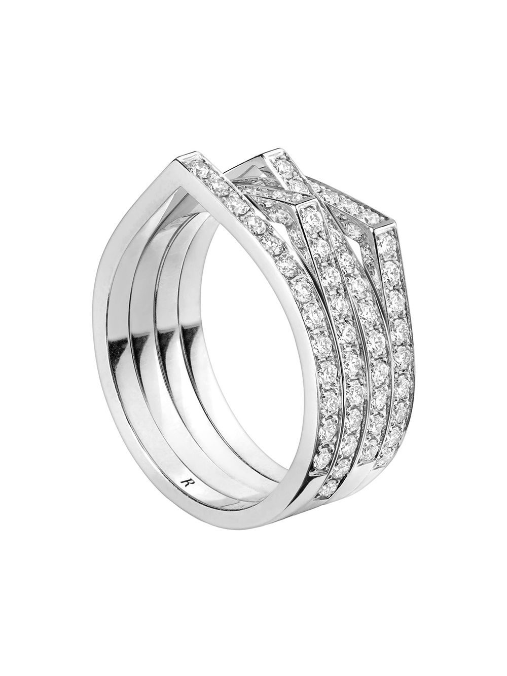 Repossi Antifer 18K白金钻石戒指 - 银色
