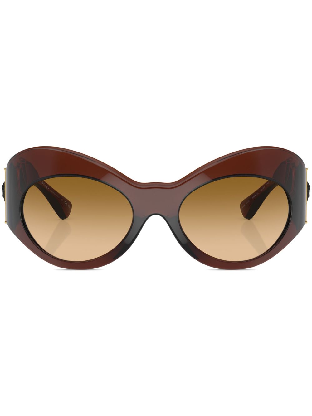 Versace Eyewear 超大镜框太阳眼镜 - 褐色