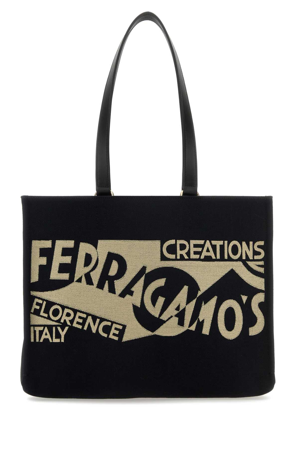 Ferragamo黑色帆布购物袋