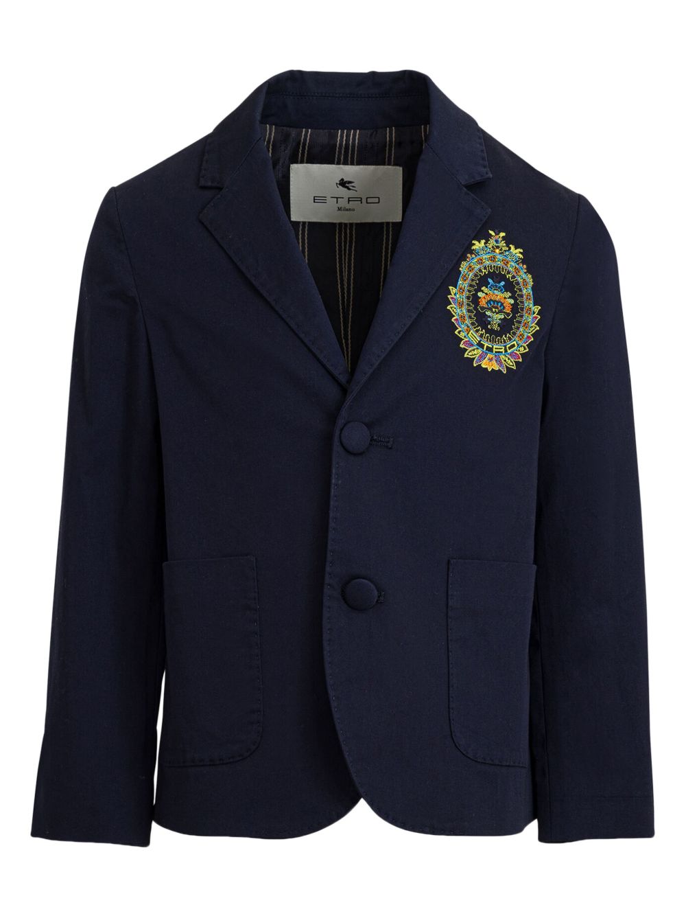 ETRO KIDS Coat of Arms 刺绣西装夹克 - 蓝色
