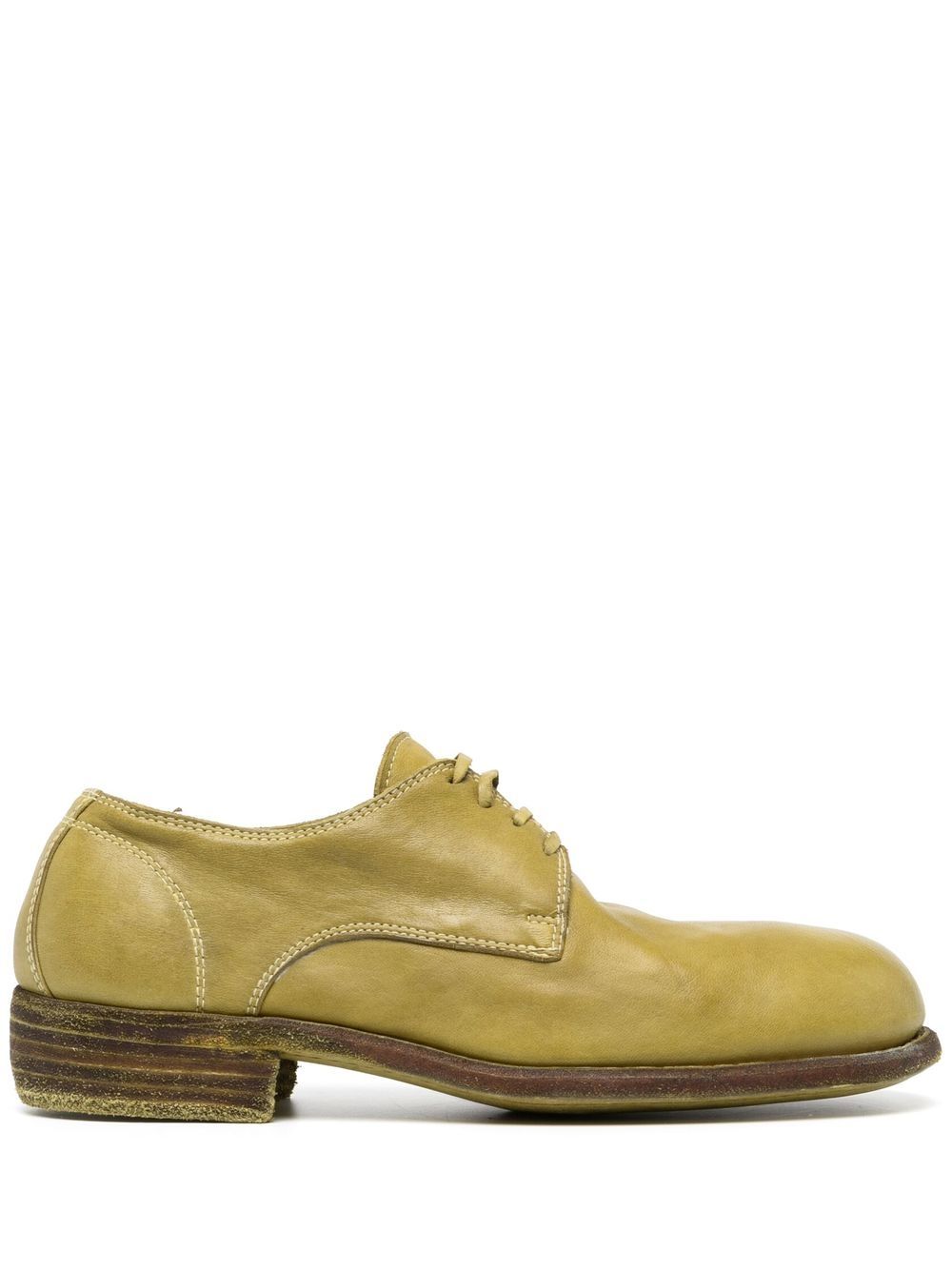 Guidi 皮质德比鞋 - 绿色