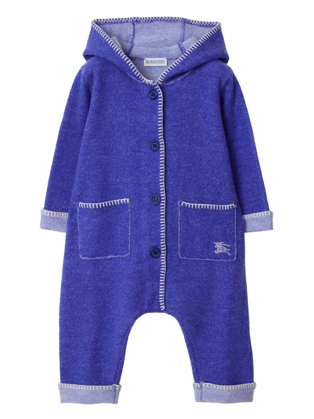Burberry Kids 羊毛连体长裤 - 蓝色