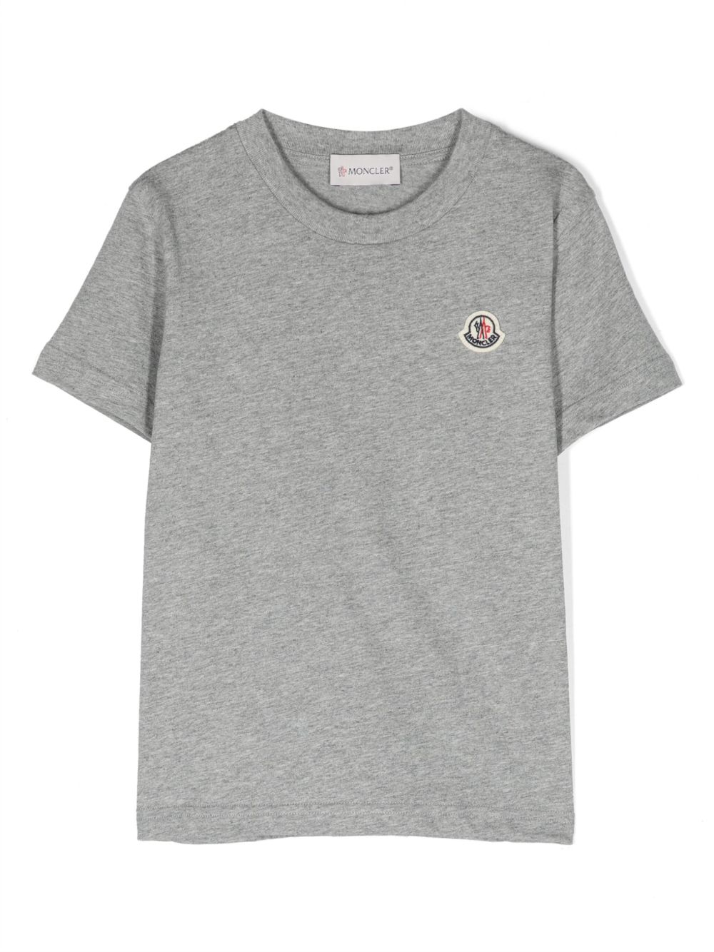 Moncler Enfant 标贴混色效果T恤 - 灰色