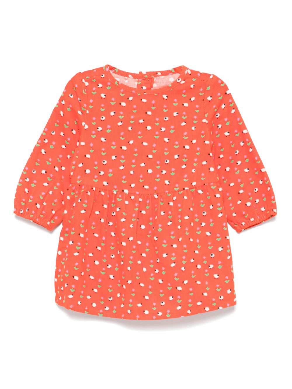Stella McCartney Kids 绵羊印花连衣裙 - 橘色