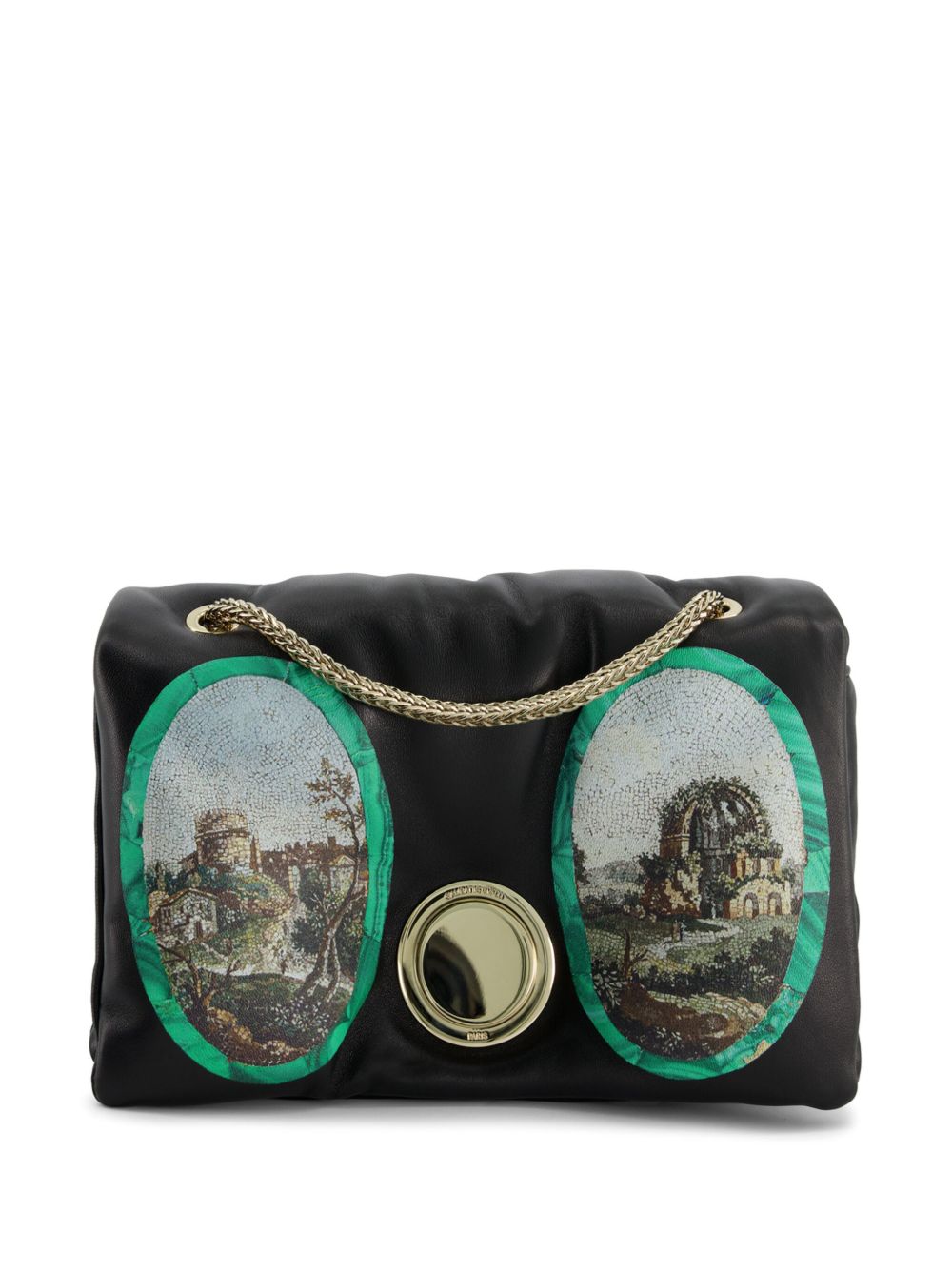 Giambattista Valli Two Mosaique Airbag 皮质迷你包 - 黑色