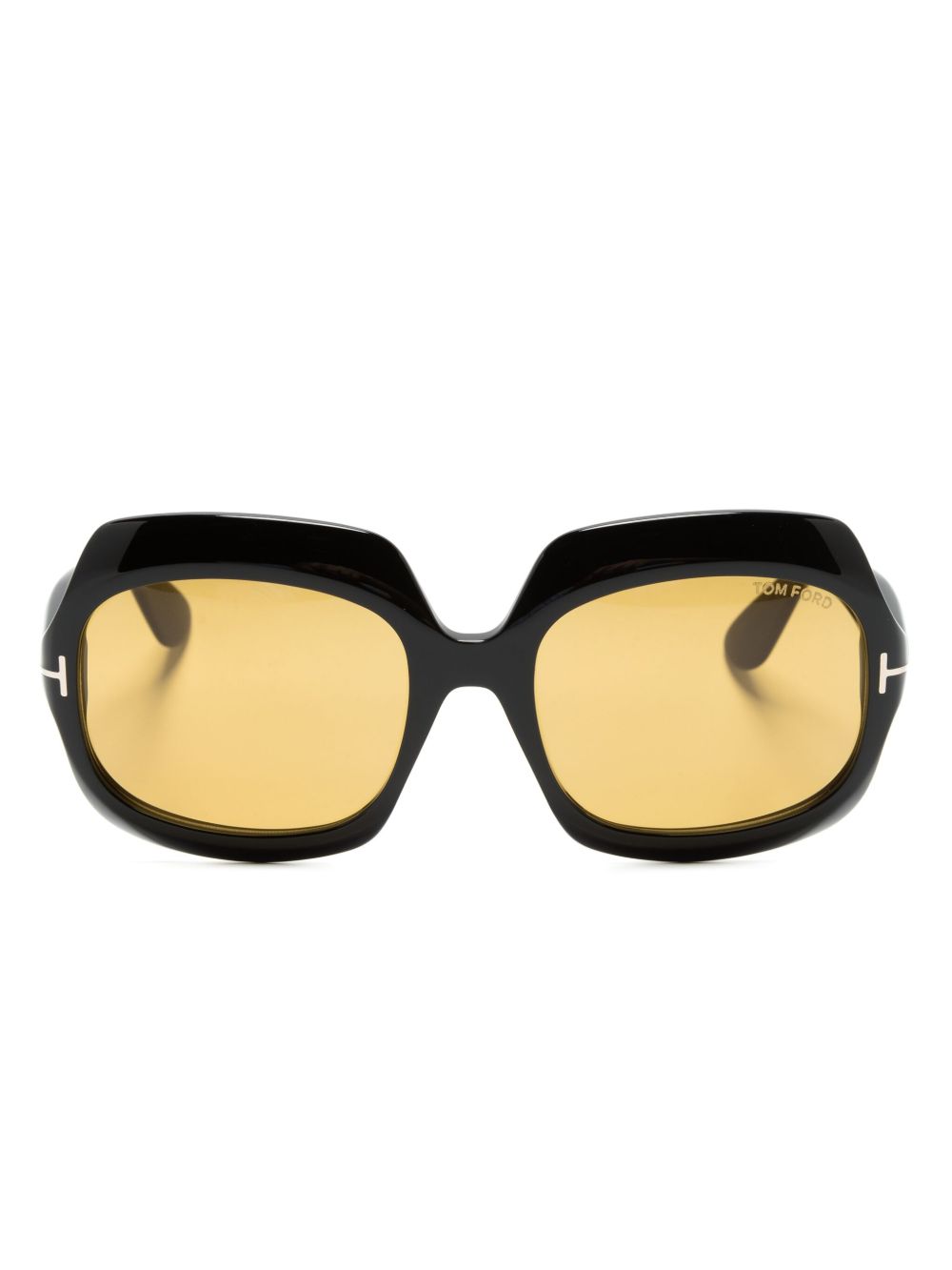 TOM FORD Eyewear Ren 超大镜框太阳眼镜 - 黑色