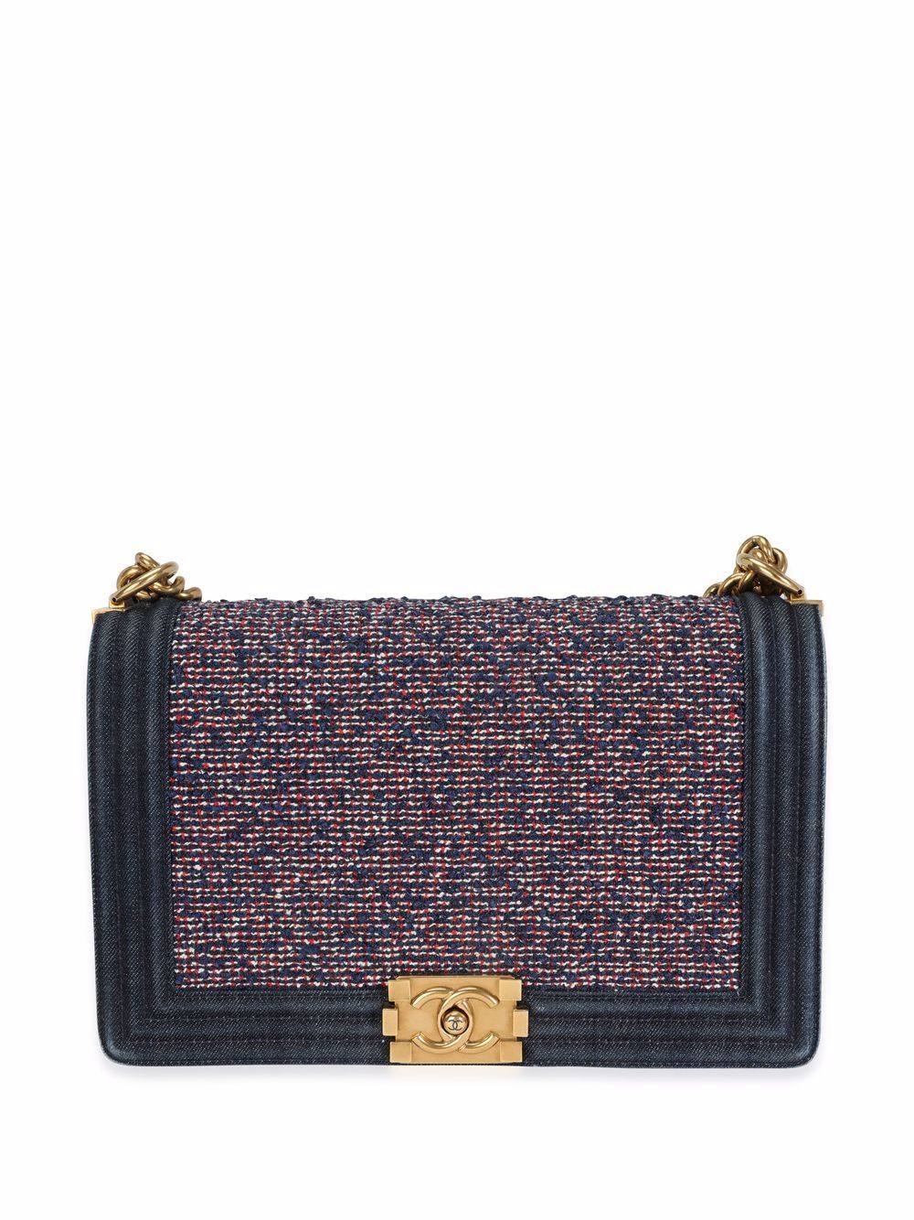 CHANEL Pre-Owned Boy Chanel 中号单肩包 - 蓝色