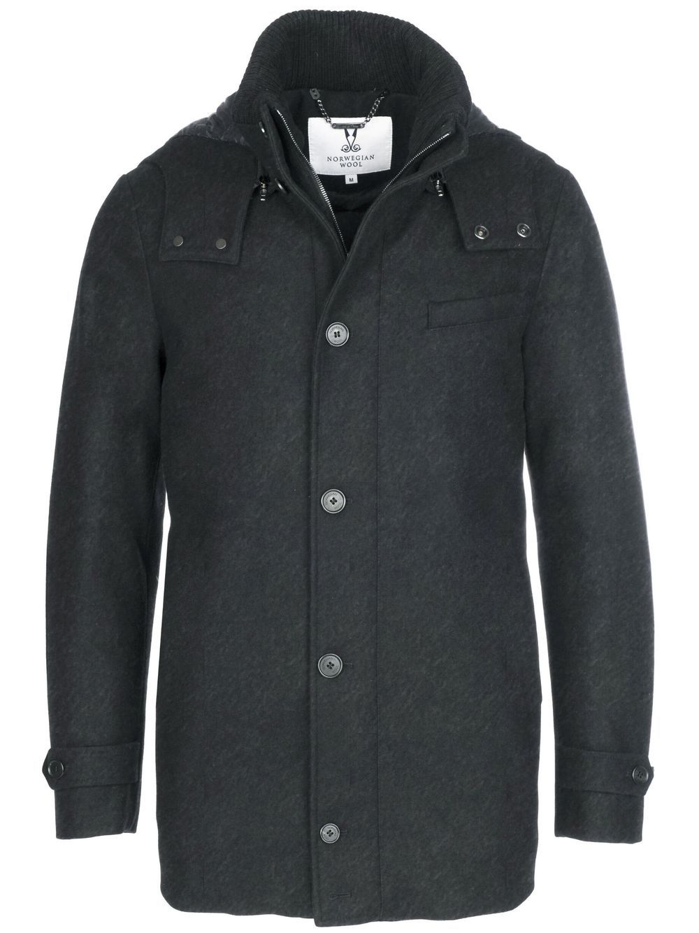 Norwegian Wool City Active 连帽派克大衣 - 灰色
