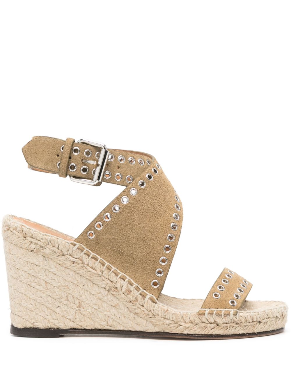ISABEL MARANT Iriane 高坡跟草编鞋 - 中性色