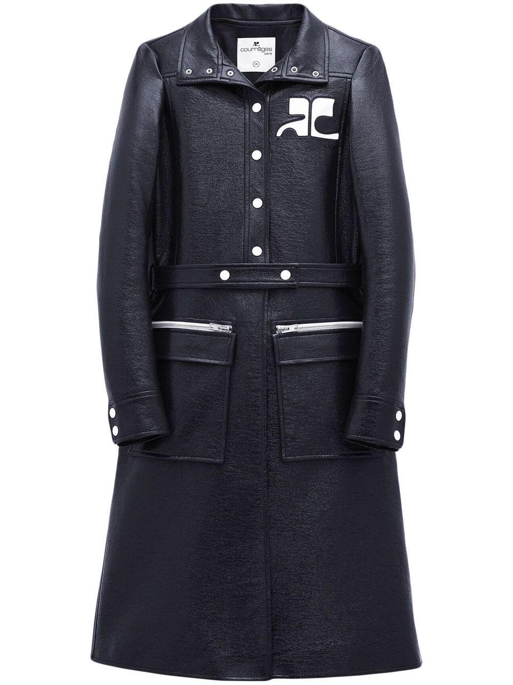 Courrèges Reedition 漆光效果风衣 - 蓝色