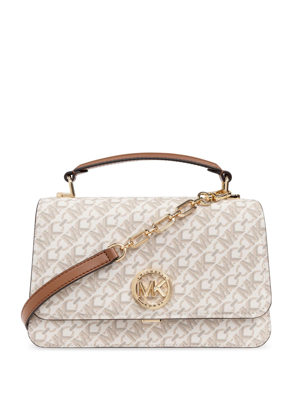 Michael Michael Kors 经典印花logo标牌托特包 - 白色