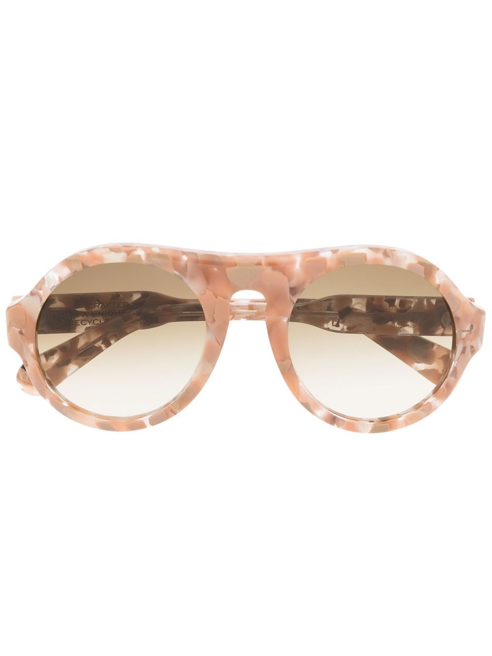 Chloé Eyewear 飞行员镜框玳瑁纹效果太阳眼镜 - 中性色