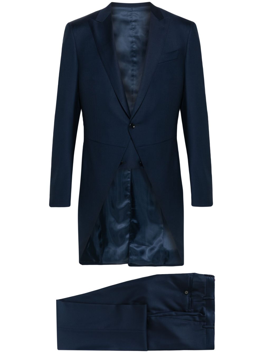 Canali 单排扣羊毛西装套装 - 蓝色